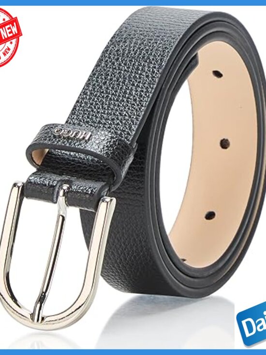 Leather Belt with Buckle Closure, Size 28, Women\'s Accessory